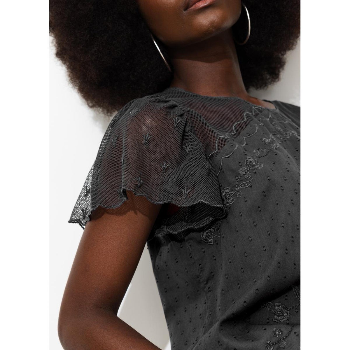 Blouse brodée gris, PROMOD
