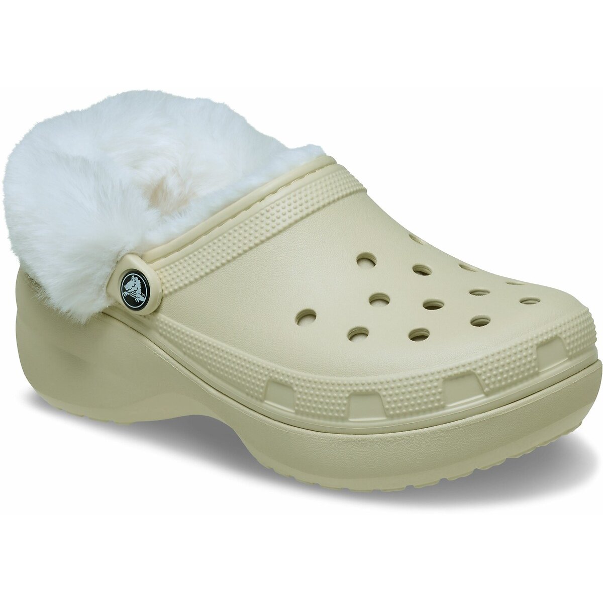 Classic Platform Clogs with Faux Fur Lining beige, CROCS