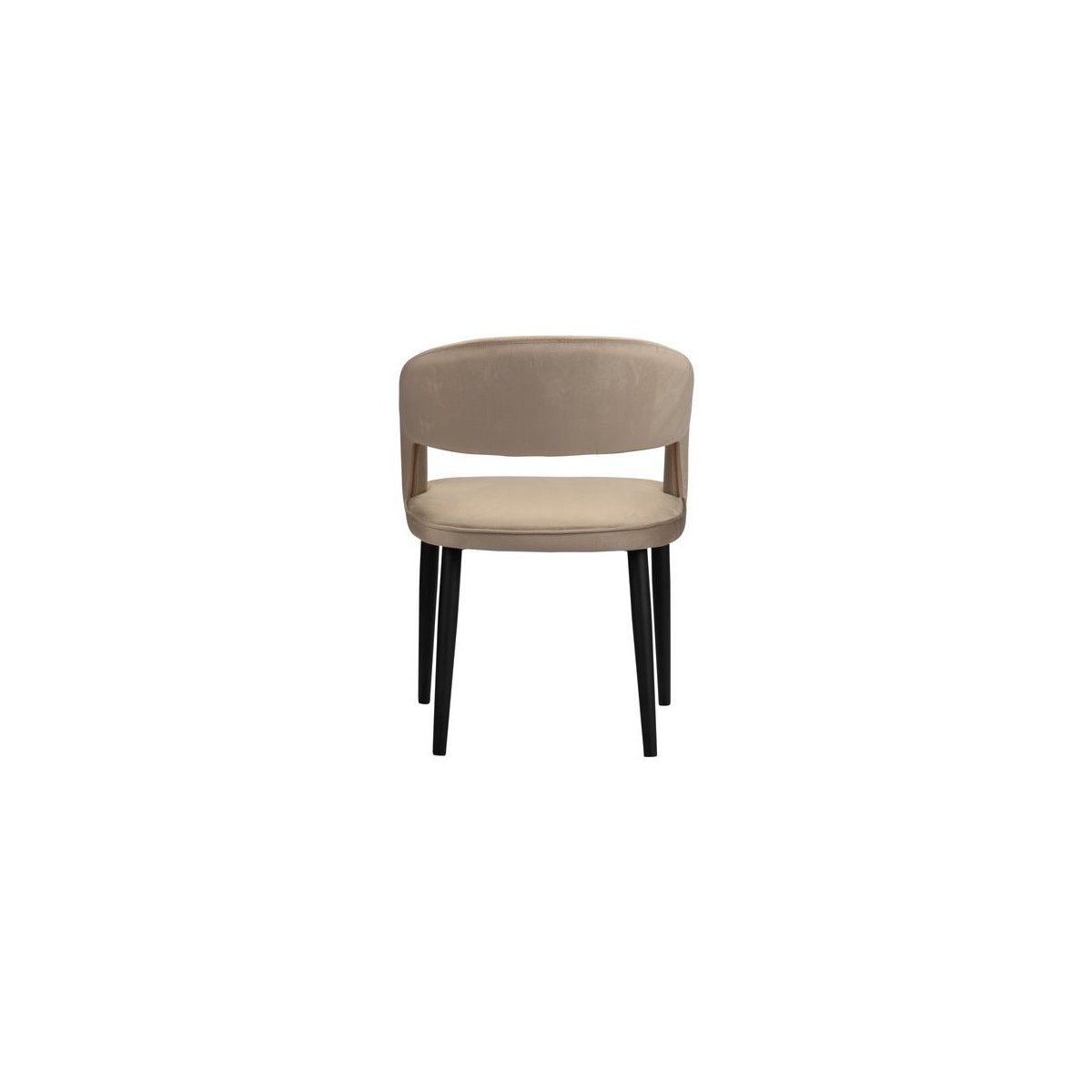 Lot de 2 chaises velours, LOUIS marron clair, BOBOCHIC