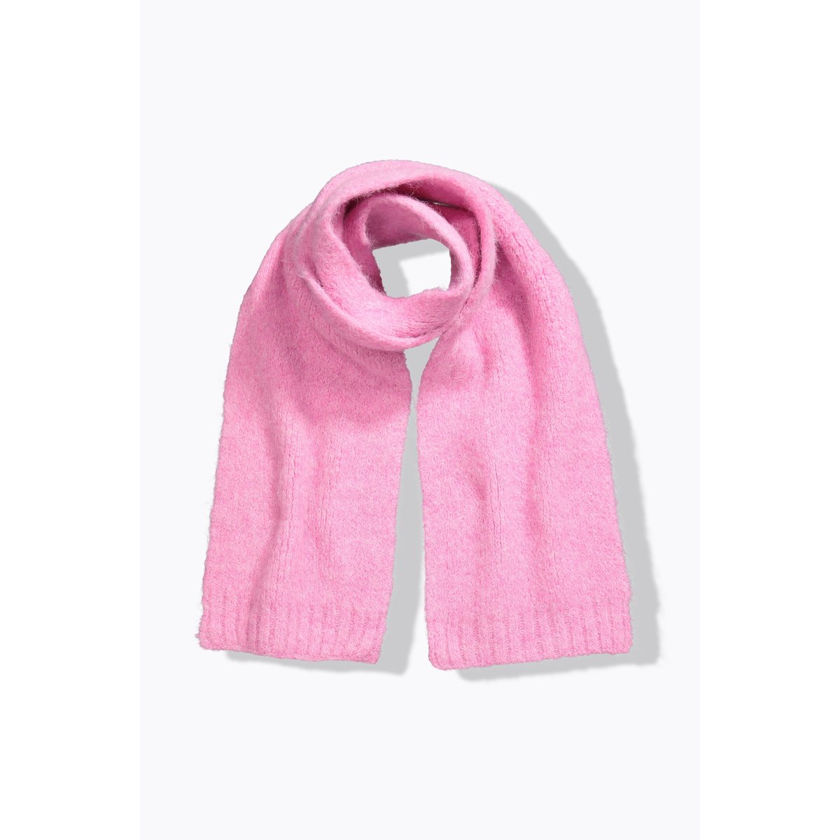 Écharpe en tricot côtelé, douce et moelleuse framboise, ULLA POPKEN