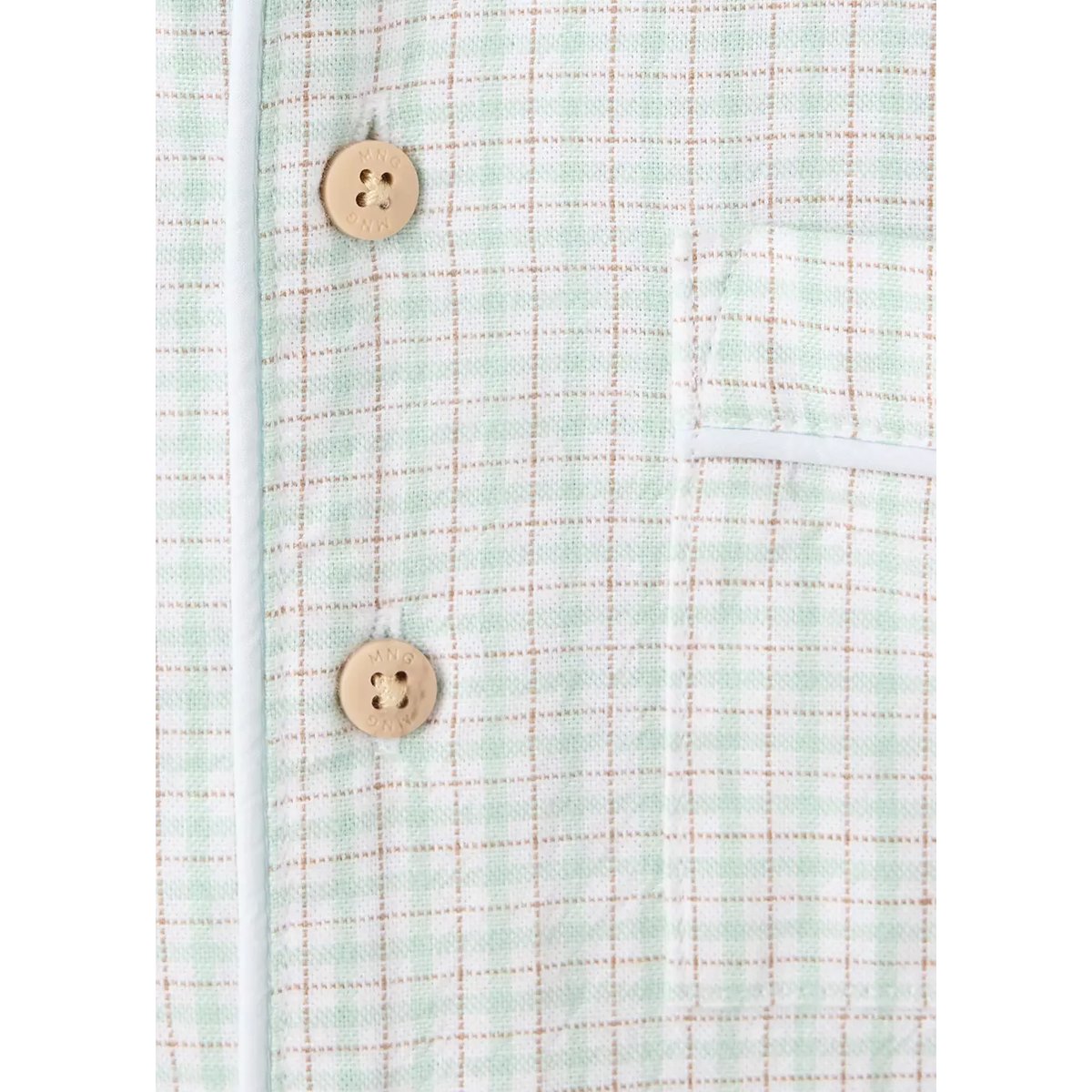 Pyjama long à carreaux vert d´eau, MANGO BABY