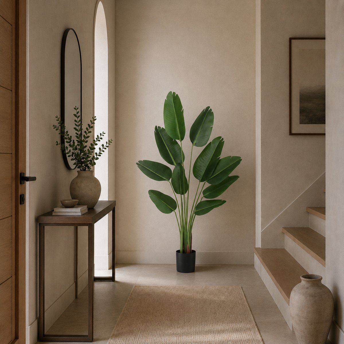 Plante artificielle oiseau du paradis toucher naturel 160cm vert, LIGNE DECO