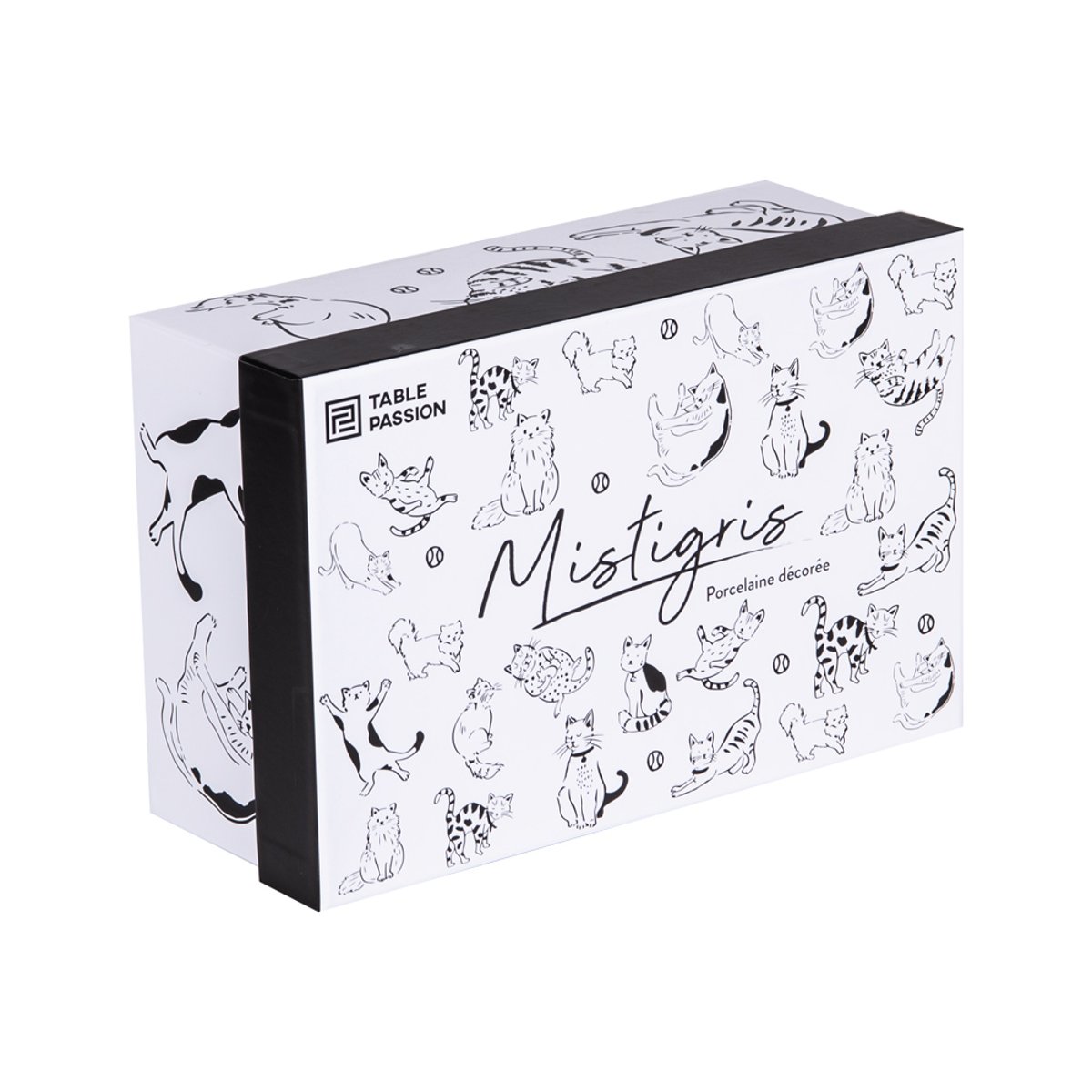 Coffret de 4 tasses Mistigris 20 cl - MISTIGRI blanc, TABLE PASSION