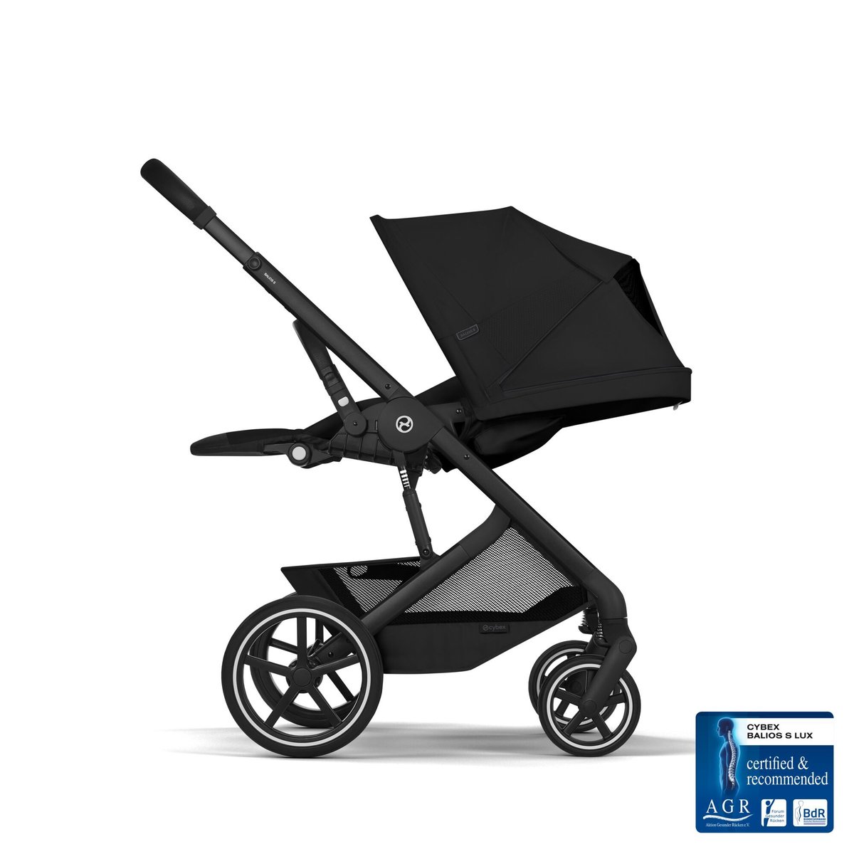 Poussette duo tout terrain Balios S Lux 4 avec nacelle pliable noir moon black, CYBEX