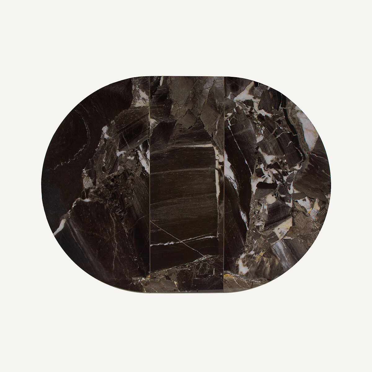 Plateau de table rond et extensible en céramique, diamètre 135 à 180 cm, EXTENDO céramique marbre anthracite, AM.PM