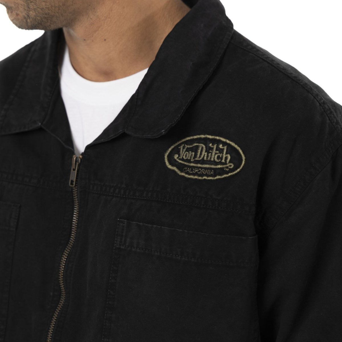 Veste coton GARY gris foncé/noir, VON DUTCH
