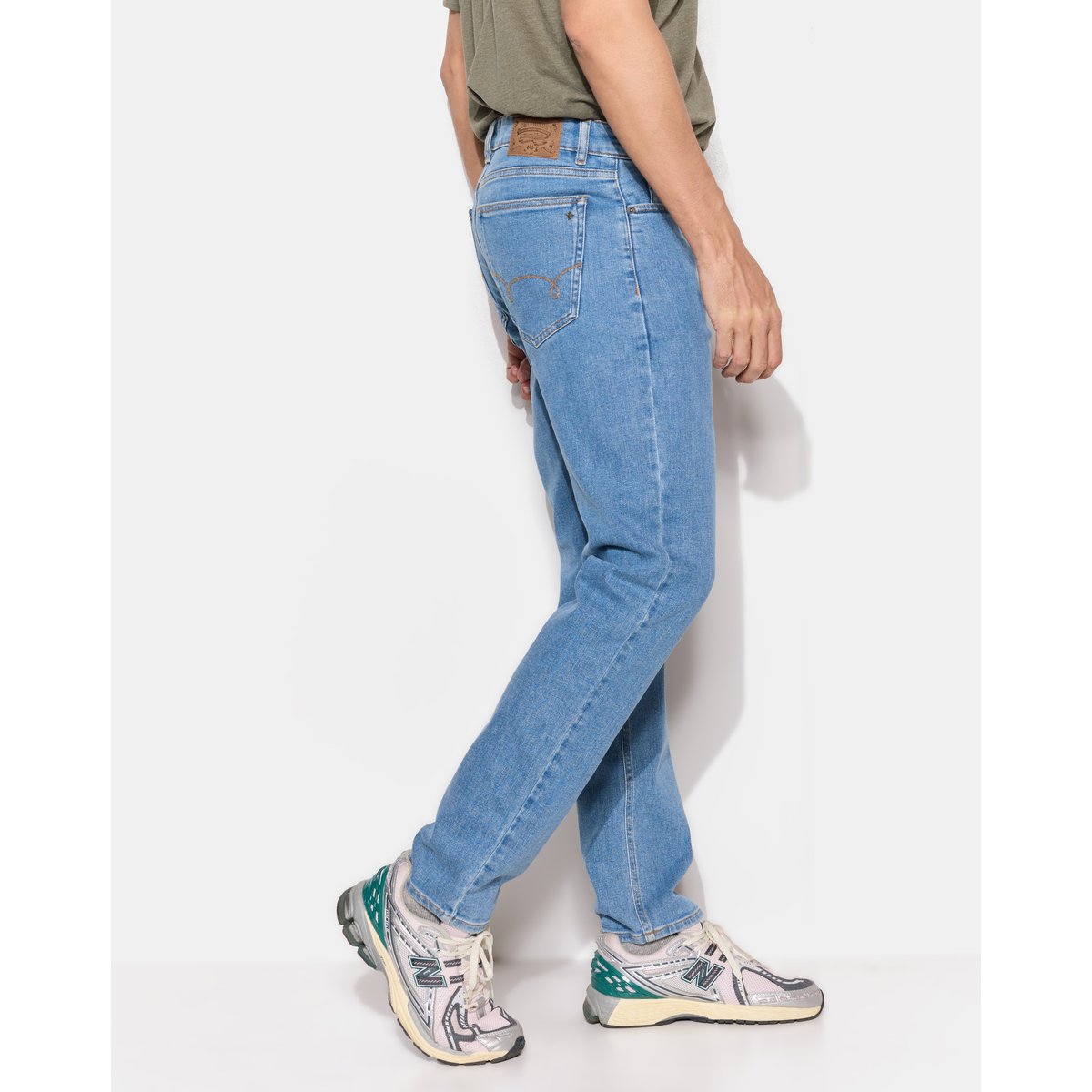 Jeans carotte en coton TAPERED bleu ciel, CHEVIGNON