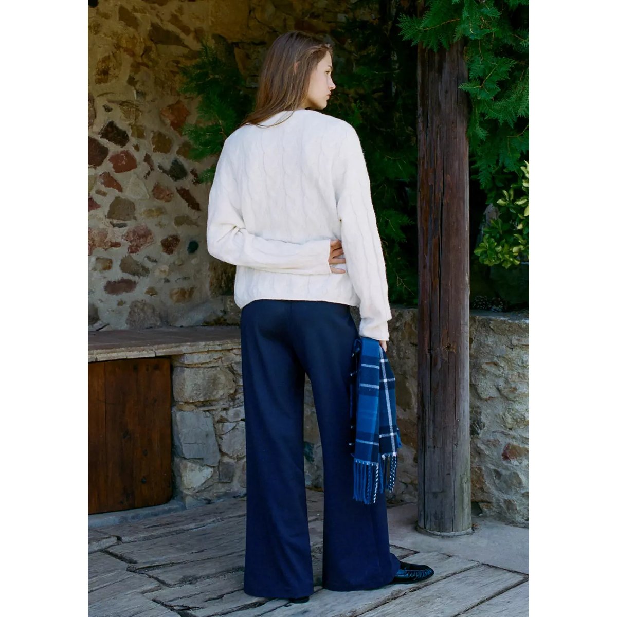 Pantalon droit bleu marine, MANGO TEEN
