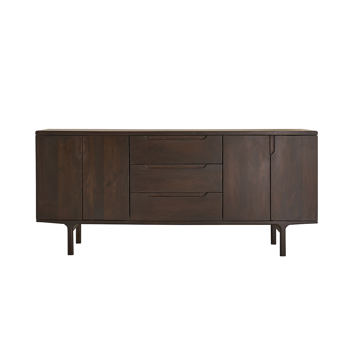 Buffet 4 portes, 3 tiroirs en manguier massif 180 cm LAZARE couleur unique, BERAH GETAH