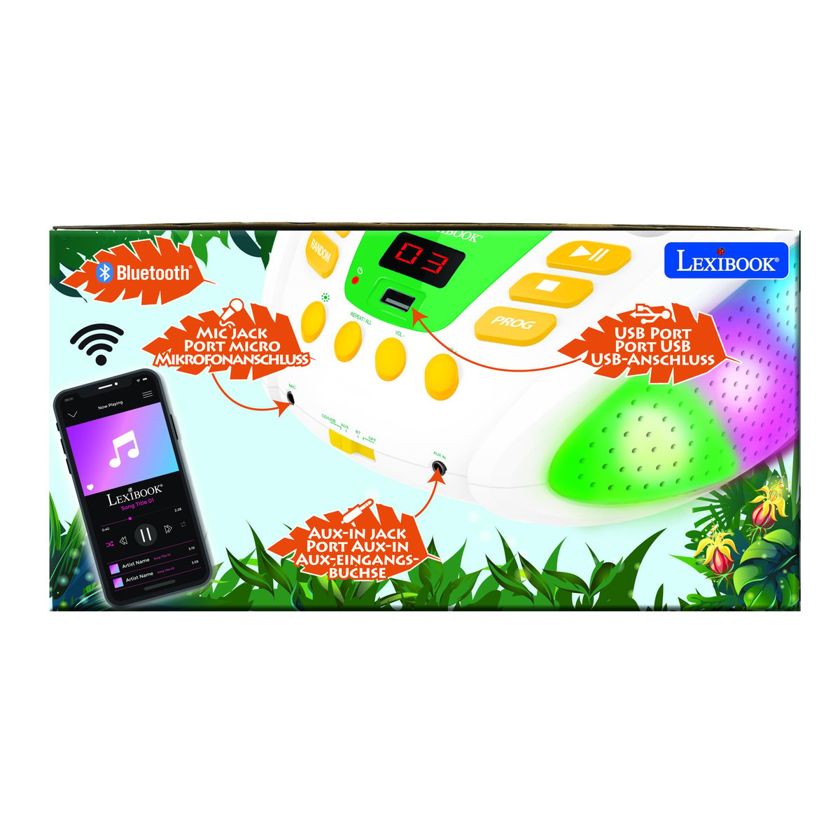Lecteur CD Bluetooth Animaux blanc, LEXIBOOK