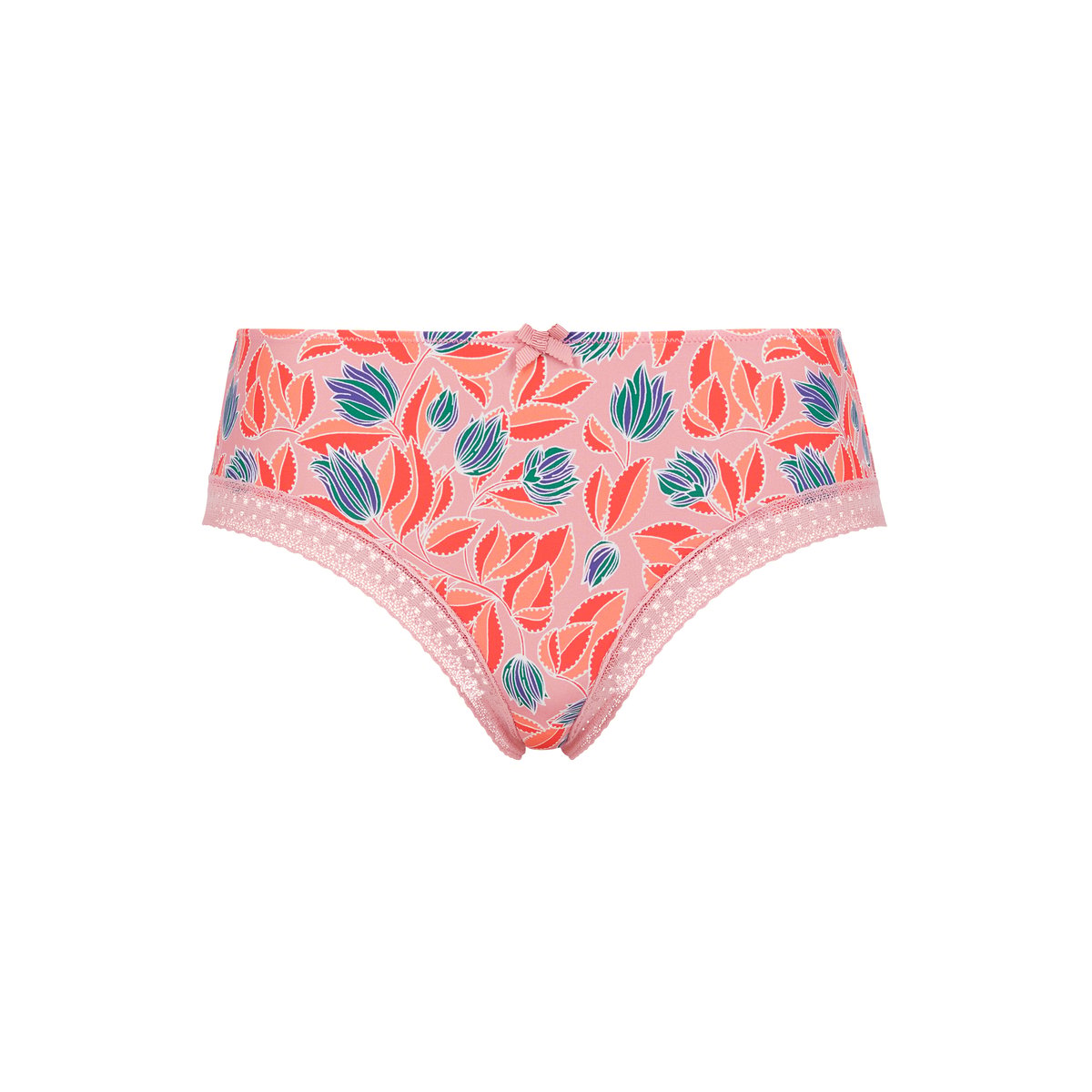 Shorty JOHANNE tulipes fond rose, BILLET DOUX