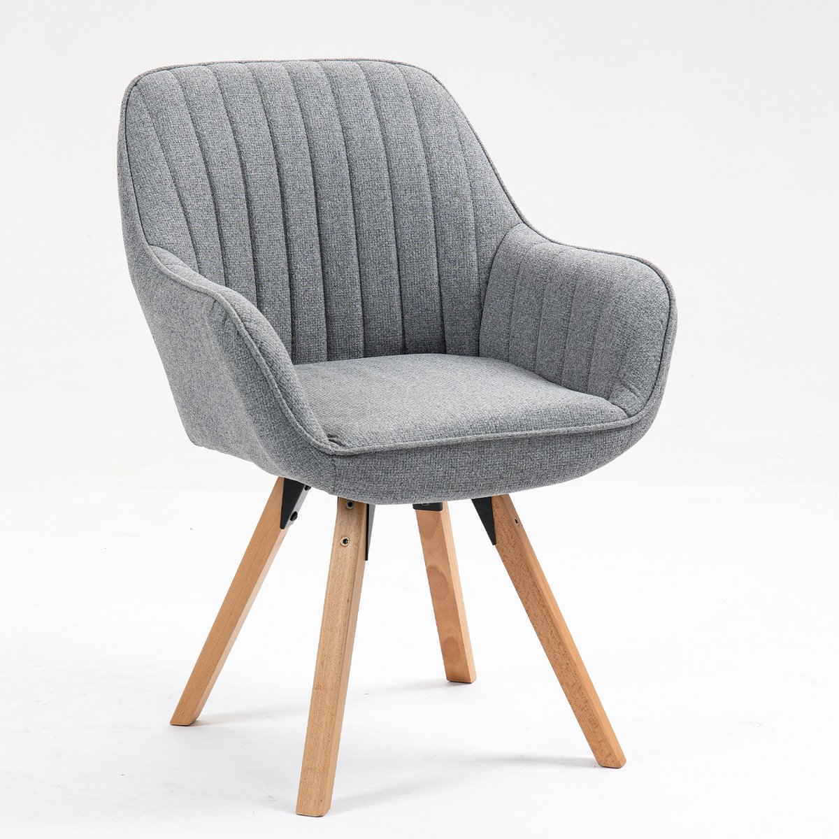 Fauteuil de salle à manger rotatif scandinave, CARSON gris, MEUBLES COSY