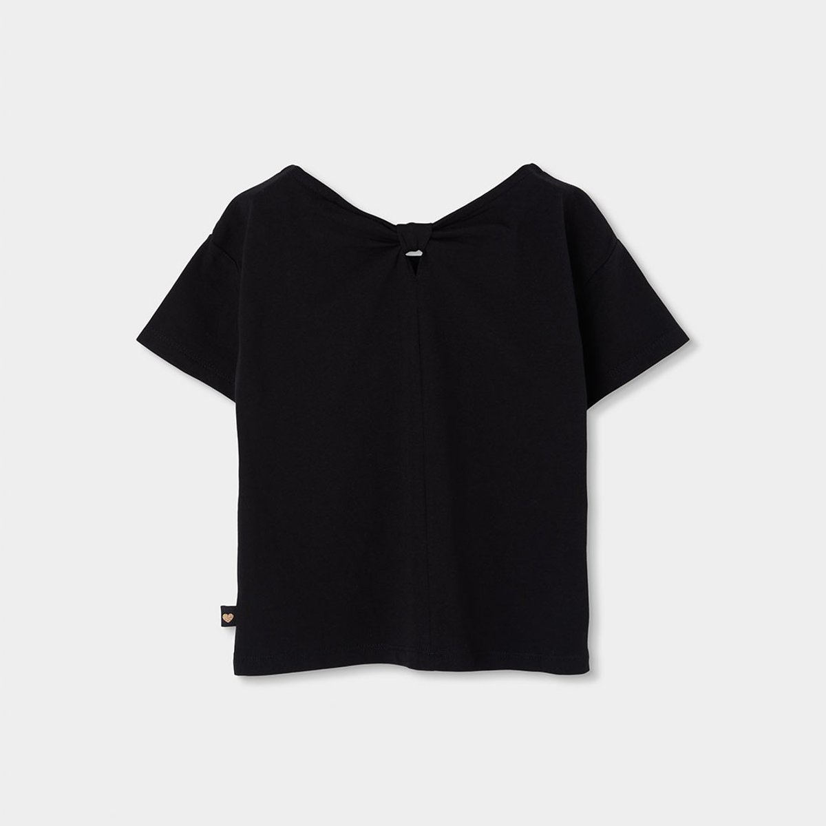 T-shirt en coton fille noir, BOBOLI