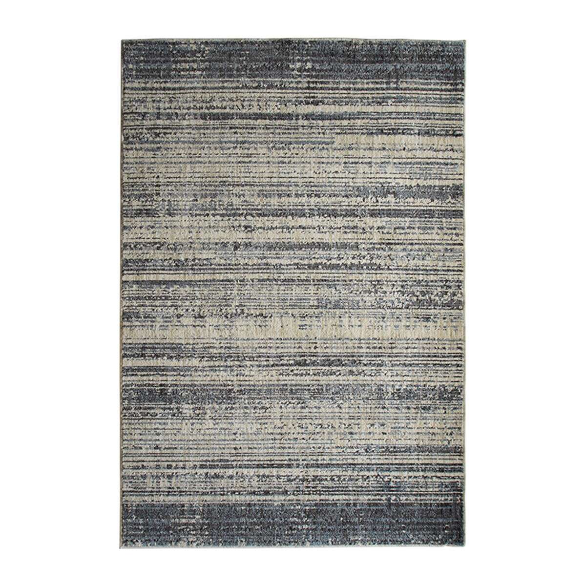 Tapis recyclé motif lignes RECYCLE LINES gris noir, THE DECO FACTORY