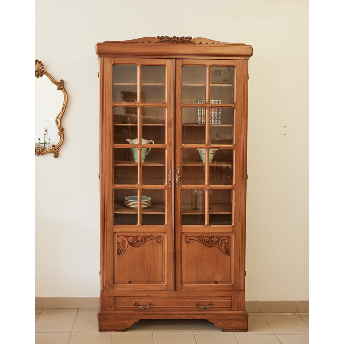 Vitrine Art déco en bois Victoria N°1288 - Bon état transparent, DEBONGOUT