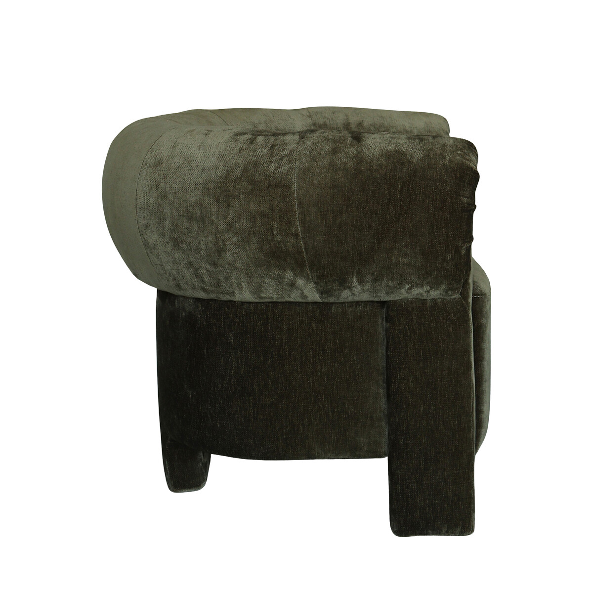 Dexter Velour Upholstered Curved Chair khaki, ÉDITÉ