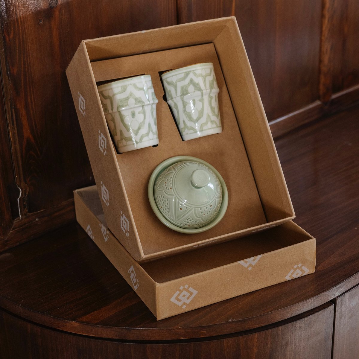 Lot de 2 tasses beldi et sucrier multicouleur, CHABI CHIC
