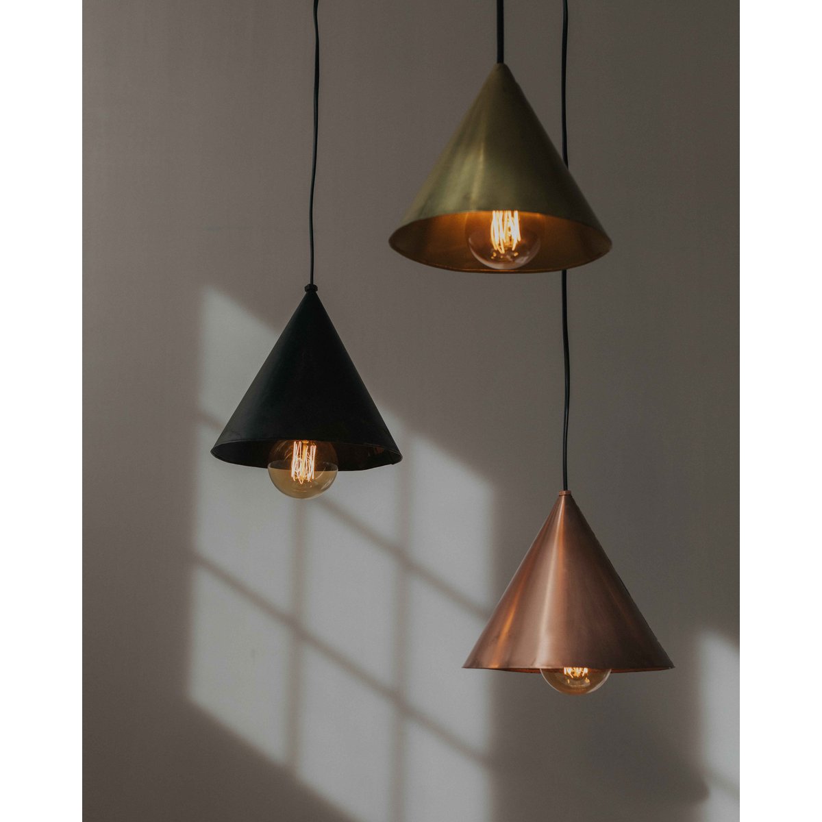 Suspension abat-jour fer noir 30 cm - REMEI v002228, HANNUN