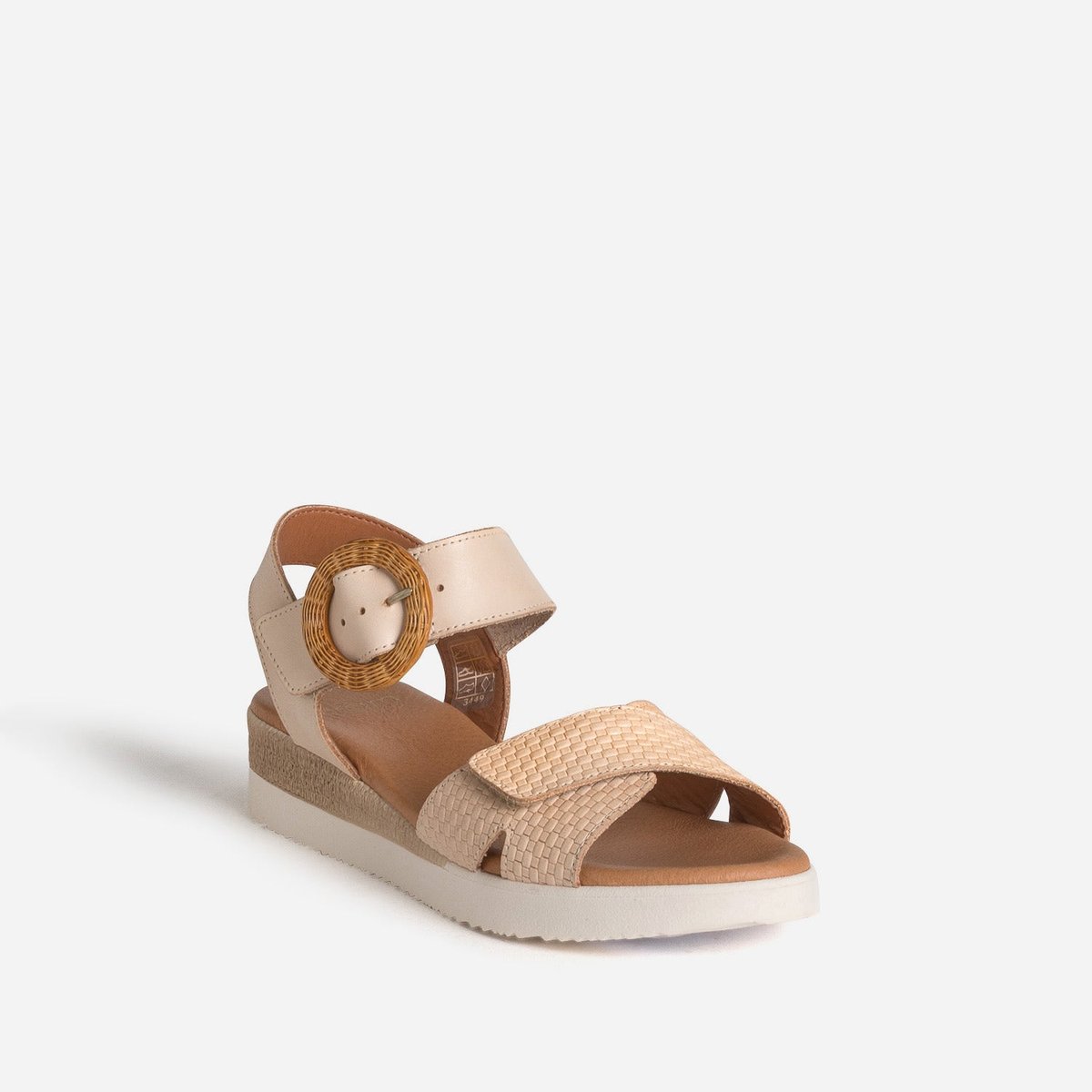 Sandale À Talon en cuir TASLIMETTE. beige, ERAM