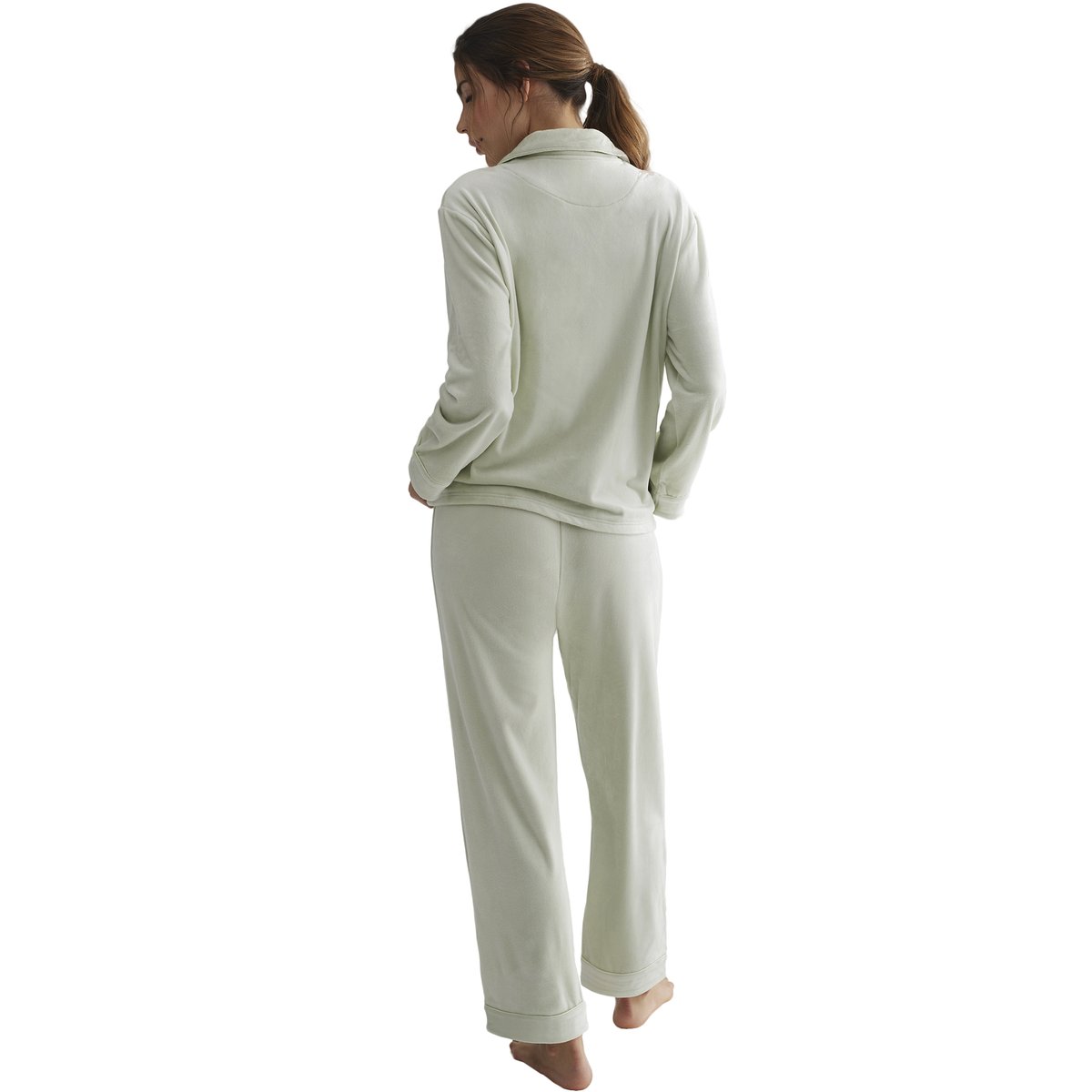 Tenue détente et intérieur pyjama pantalon chemise Polar Soft vert, SELMARK