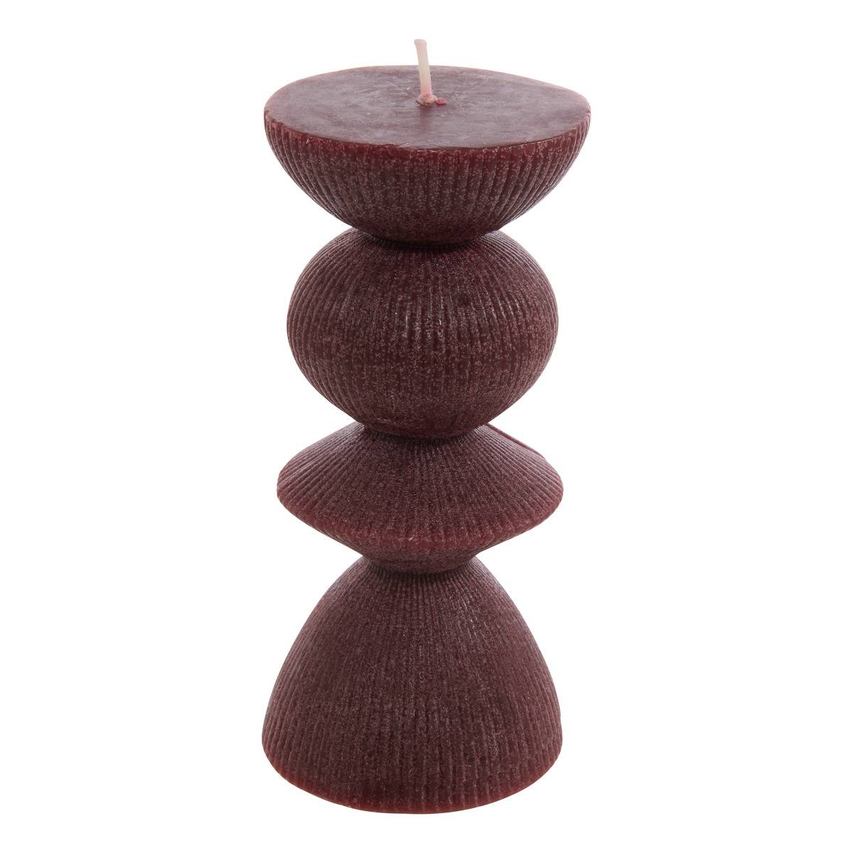 Bougie décorative Homy ronde H.15cm orange, ATMOSPHERA
