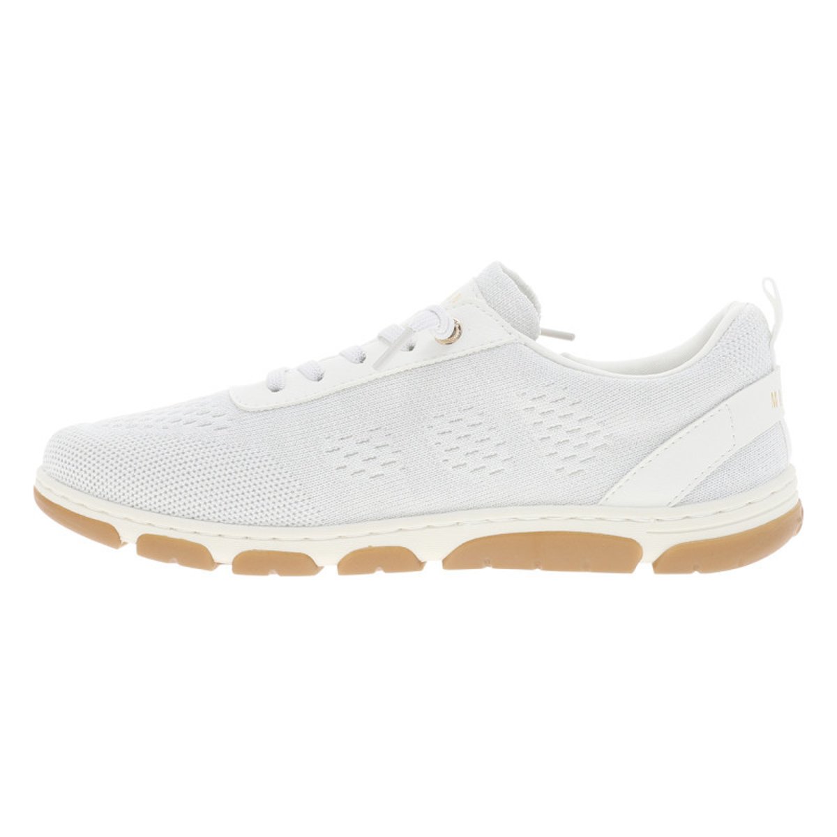 Sneakers vertes à talon plat avec une fermeture à lacets et un zip latéral blanc, MUSTANG