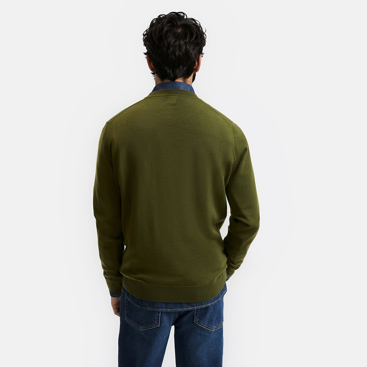 Jersey de lana merino Signature BASTIEN caqui, LA REDOUTE COLLECTIONS