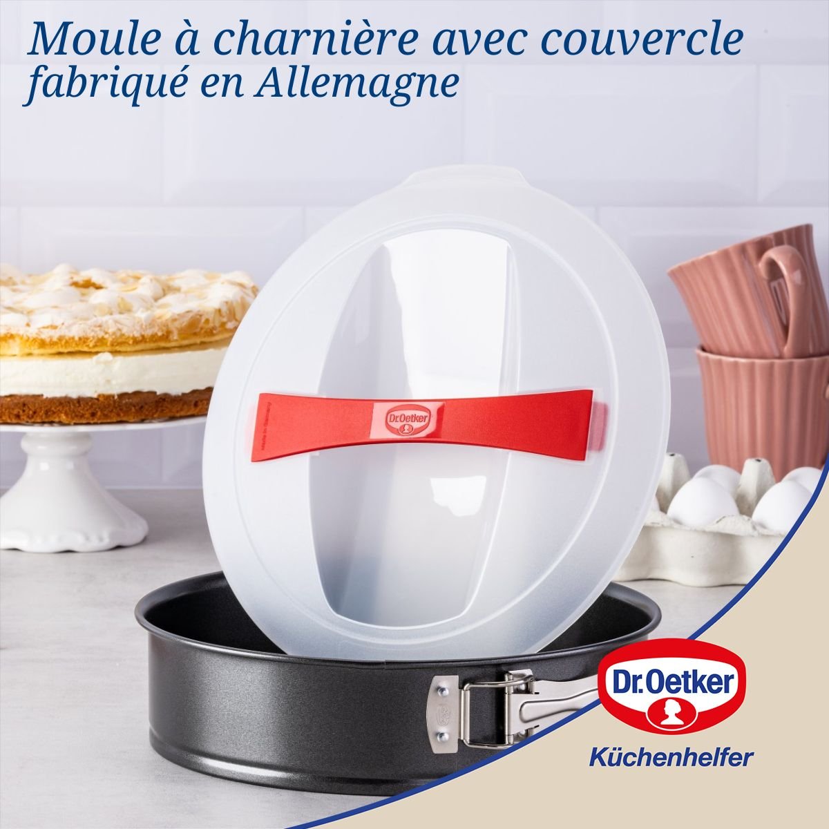 Ensemble de 2 Moules à manqué à charnière 26 cm BAKE AND GO noir, DR OETKER