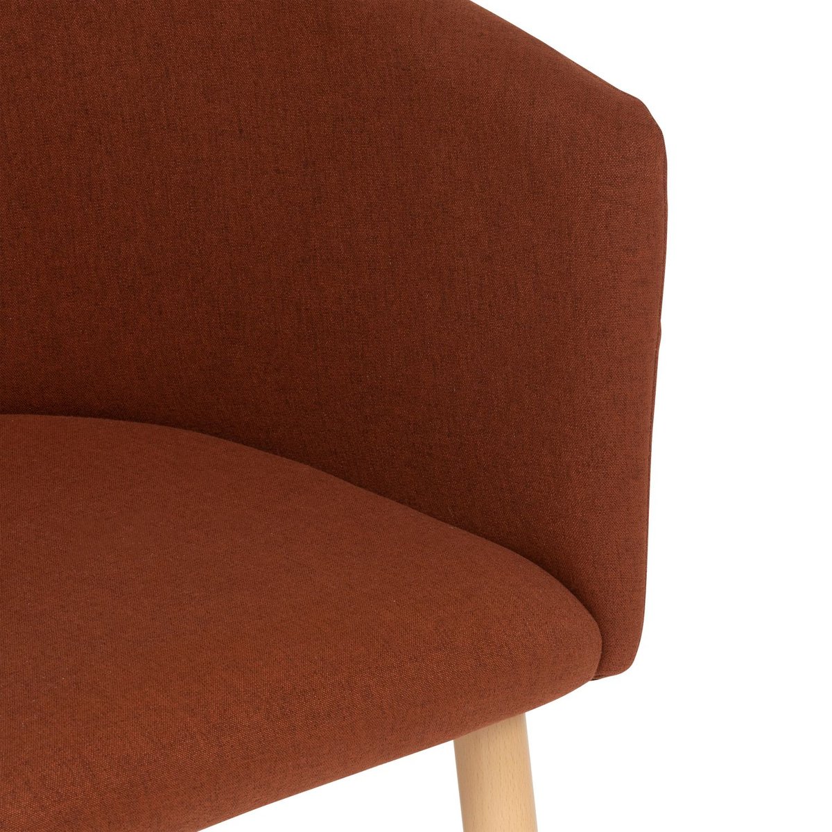 Lot de 2 fauteuils à diner en velours avec pieds clairs MARLO marron, TOILINUX