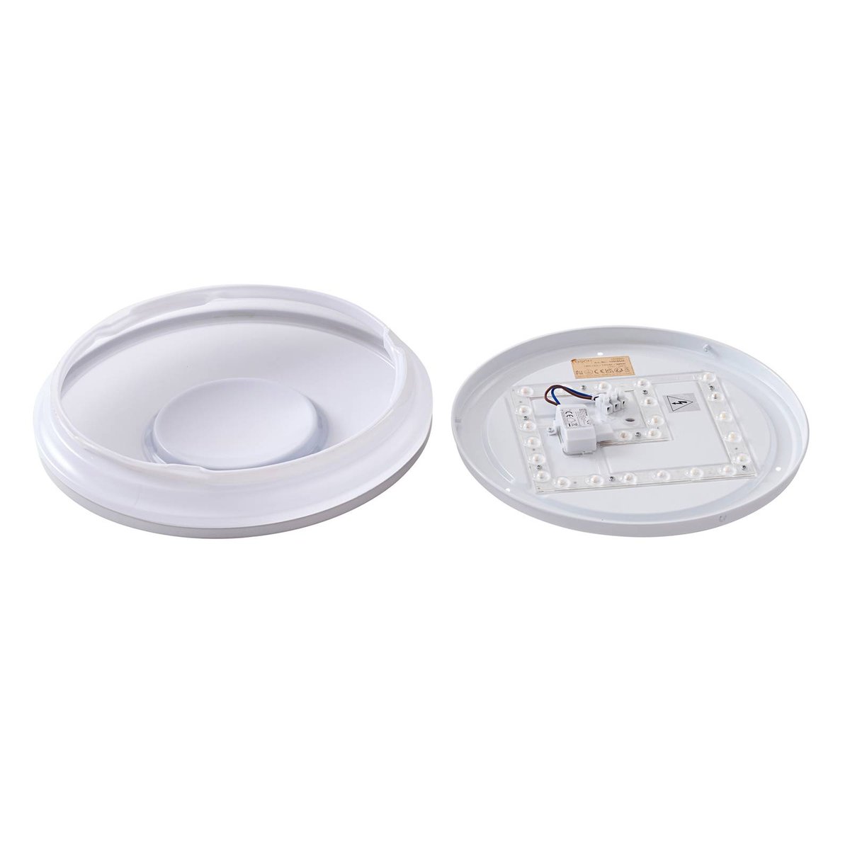 Plafonnier en métal moderneLED, Furgo argent, blanc, LINDBY