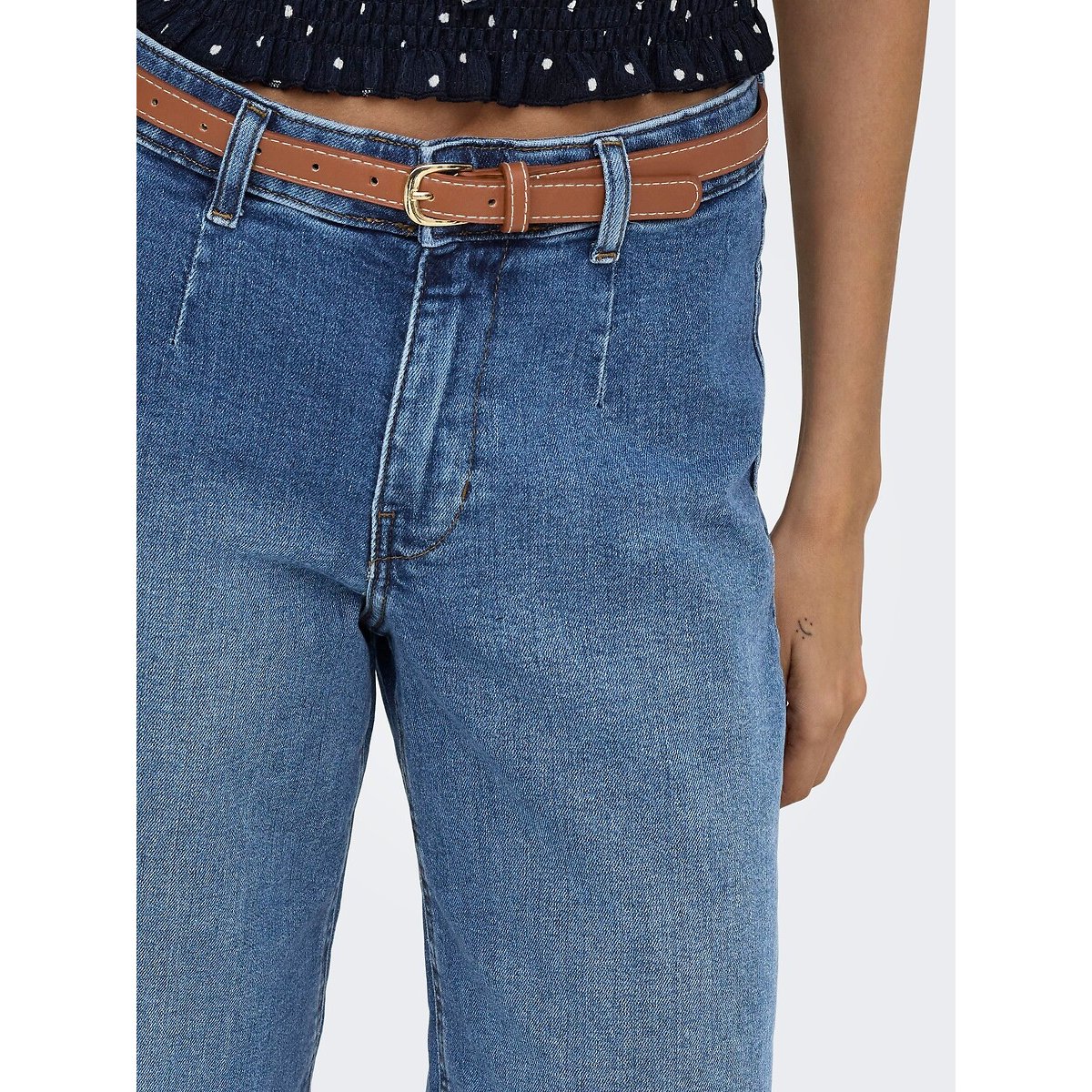 Weite Jeans mit integriertem Gürtel medium blue , ONLY
