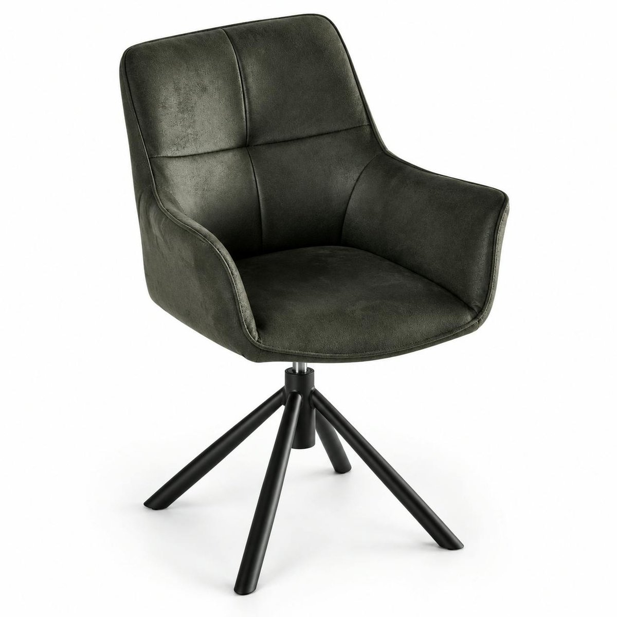 Fauteuil pivotant contemporain microfibre grise (lot de 2) IENA gris foncé, PIER IMPORT