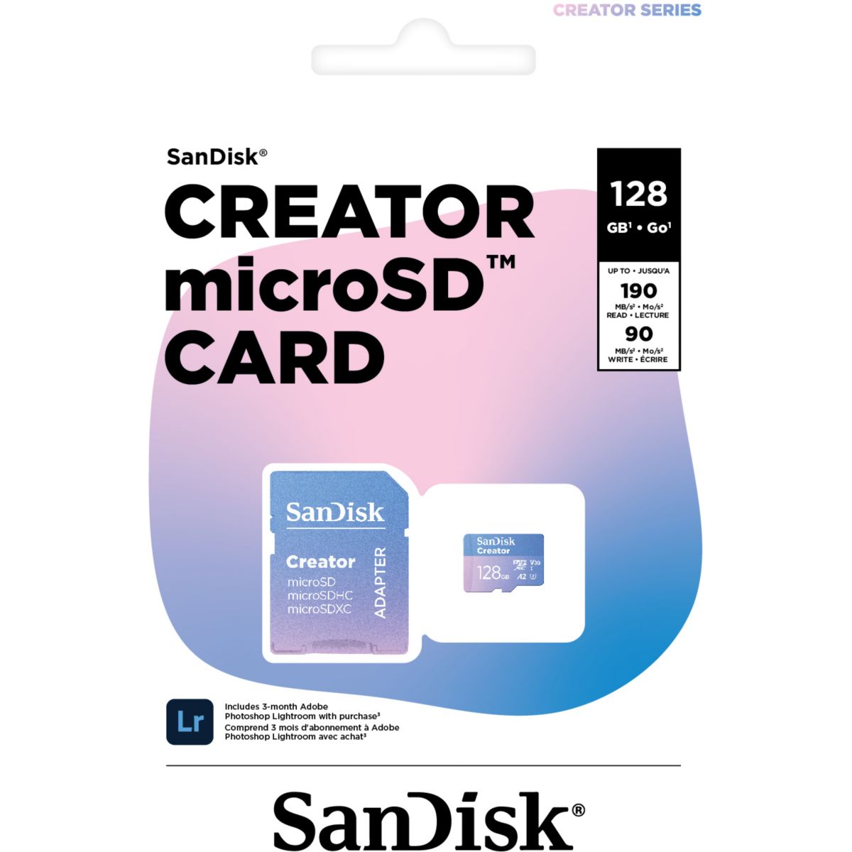 Carte Micro SD 128Go Creator couleur unique, SANDISK