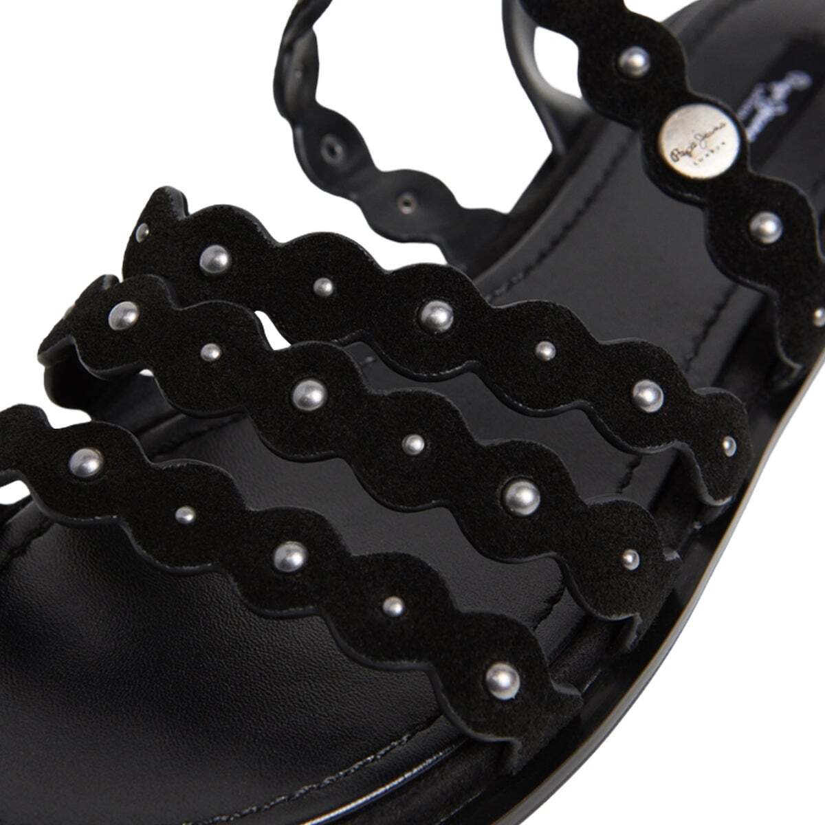 Sandales Plates En Daim noir, PEPE JEANS