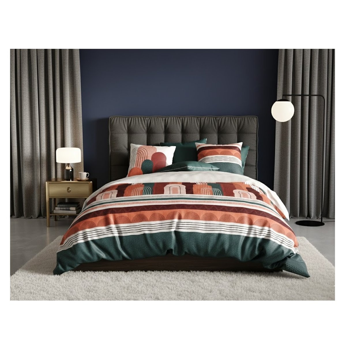 Parure de lit Collection Gallia rouge, EDEN