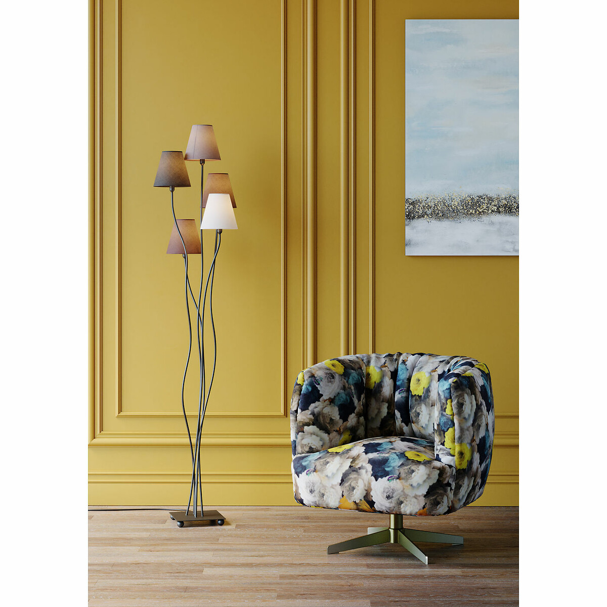 Lampadaire Flexible Mocca Cinque marron, KARE DESIGN
