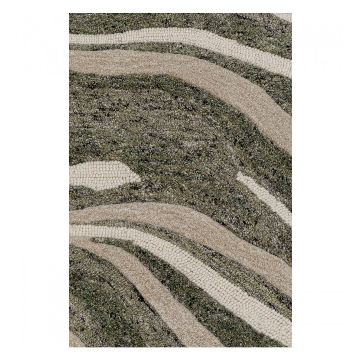 Tapis en laine et viscose, SHAPE WAVE vert, KARE DESIGN