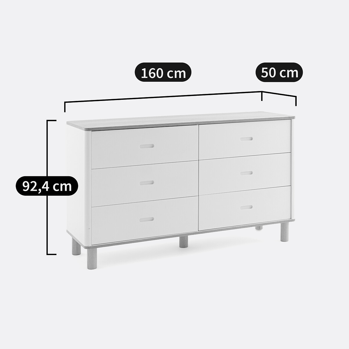 Commode 6 tiroirs, Manoe coloris chêne/blanc, LA REDOUTE INTERIEURS