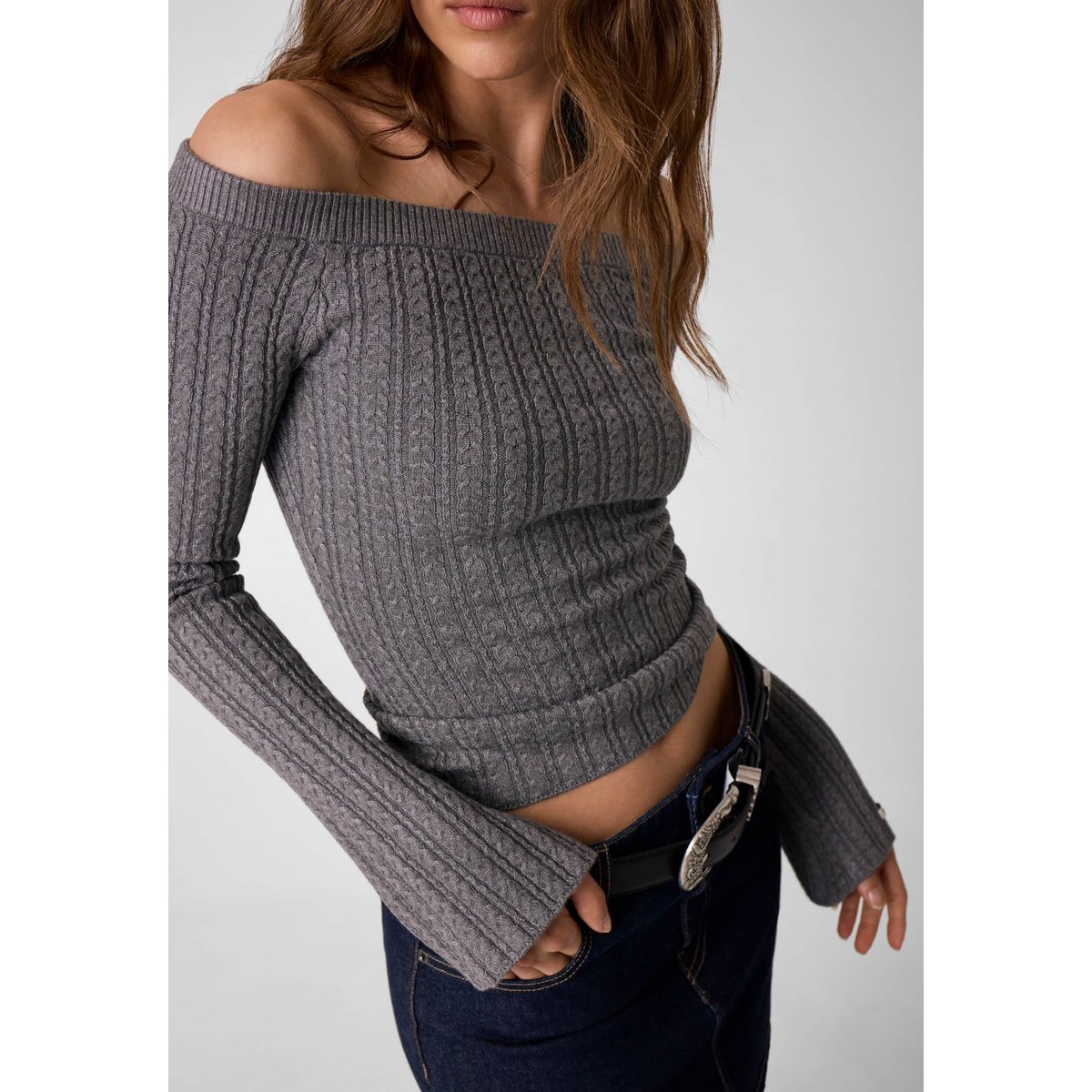 Pull Épaules Dénudées gris, GUESS