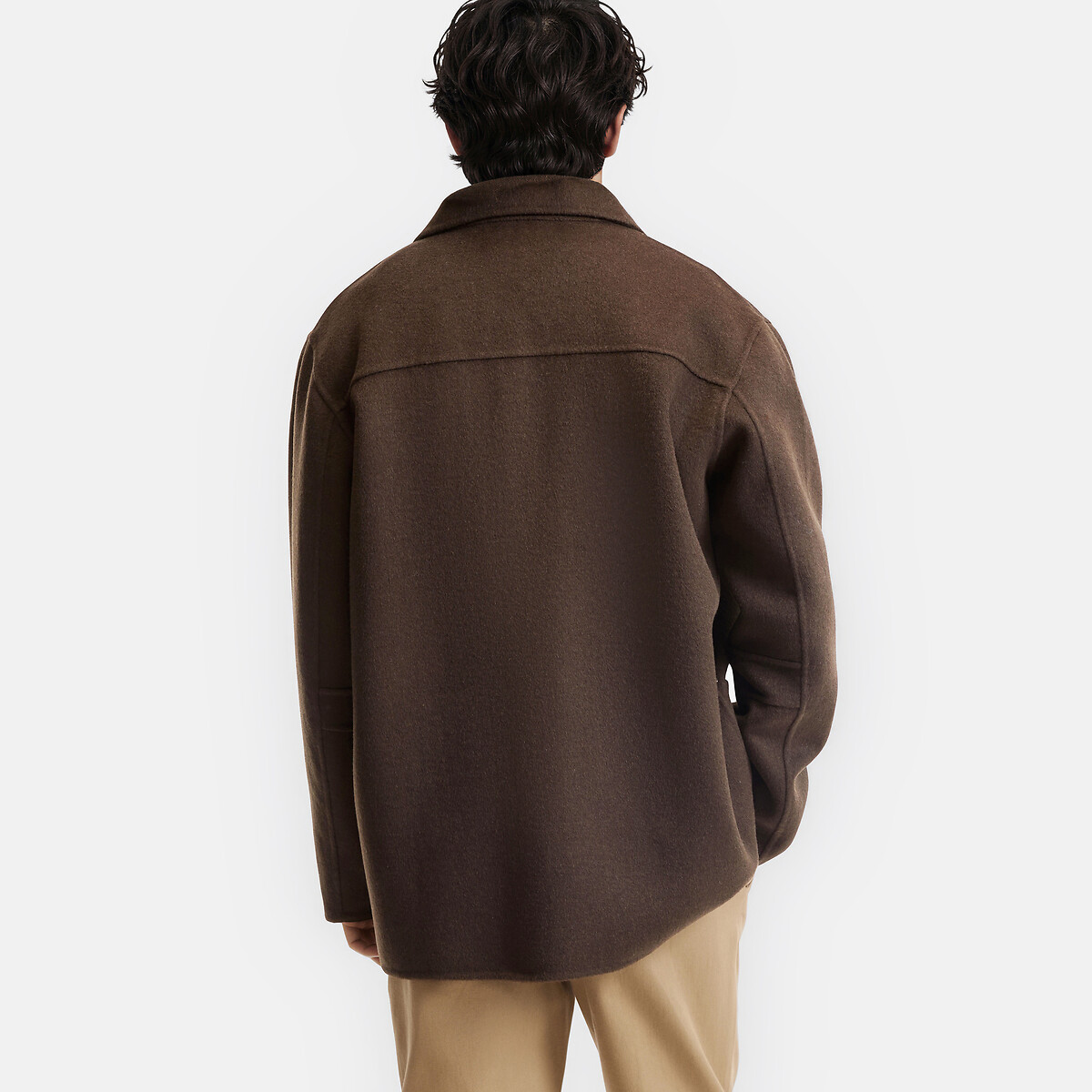 Manteau style duffle coat en laine majoritaire marron, LA REDOUTE COLLECTIONS
