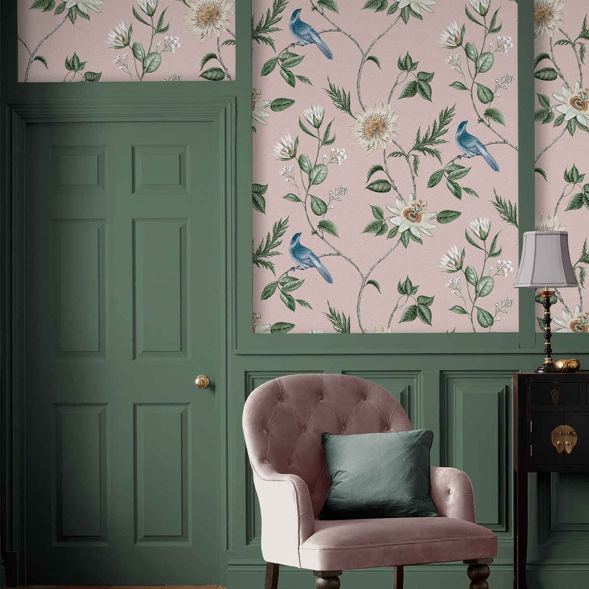 Papier peint Nuit Blush rose, GRAHAM ET BROWN