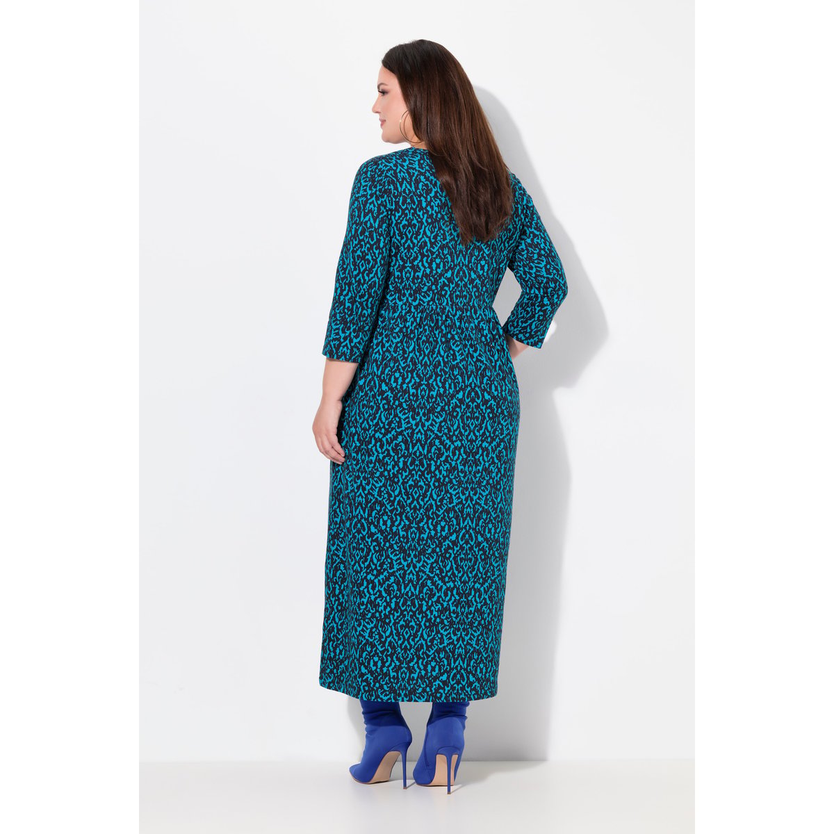 Robe en jersey coupe évasée, poches menthe turquoise, ULLA POPKEN