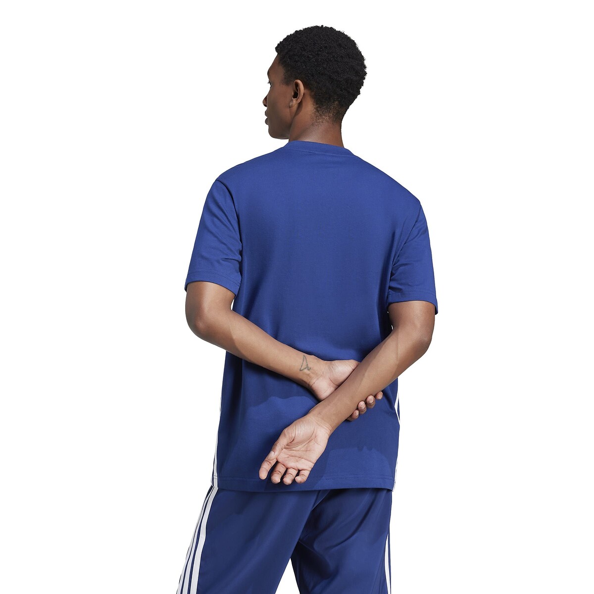 T-Shirt Essentials 3-Stripes Single Jersey bleu, ADIDAS SPORTSWEAR