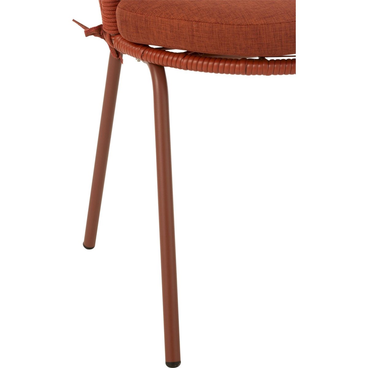 Chaise dossier enveloppant en corde et acier rouge, RECOLLECTION