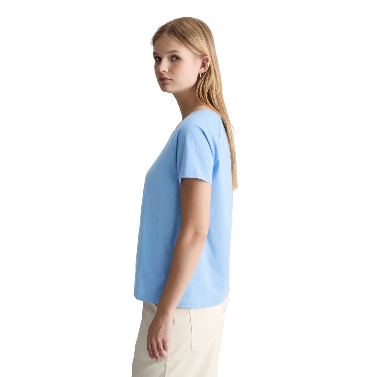 T-shirt regular en Basic Single Jersey bleu moyen, MARC O’POLO DENIM