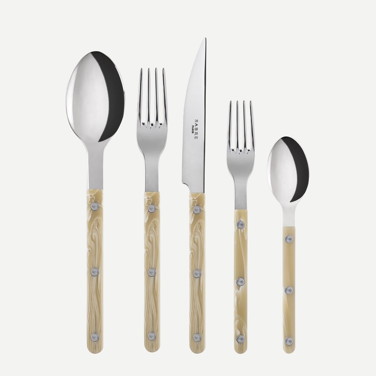 Set de 5 couverts de table, Bistrot effet corne, SABRE