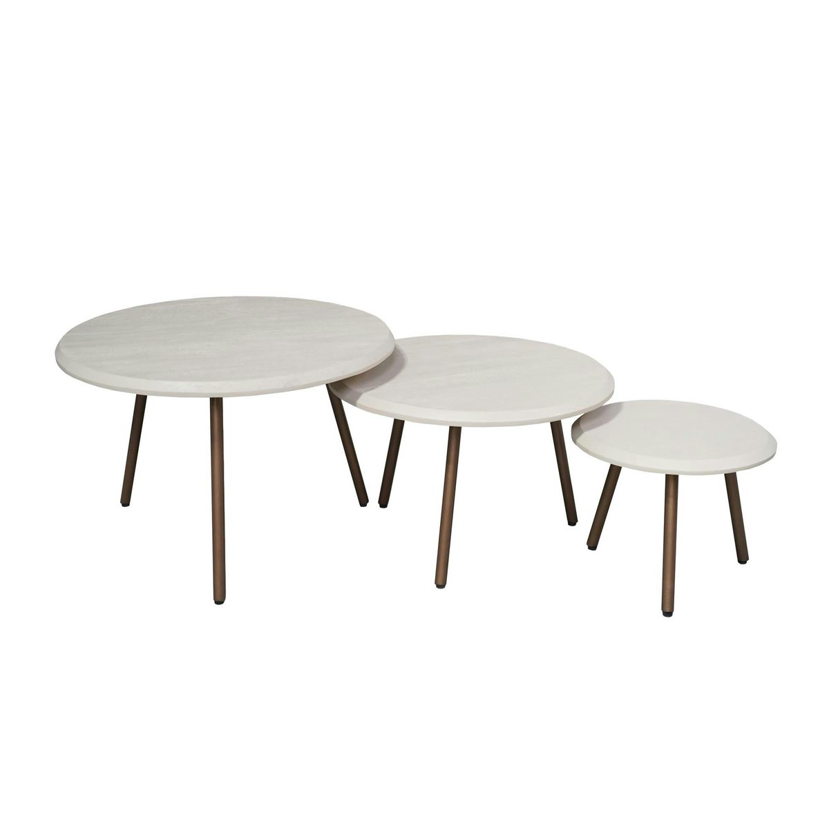 Table basse gigogne ronde en bois beige sable (x3) ALMA beige, PIER IMPORT