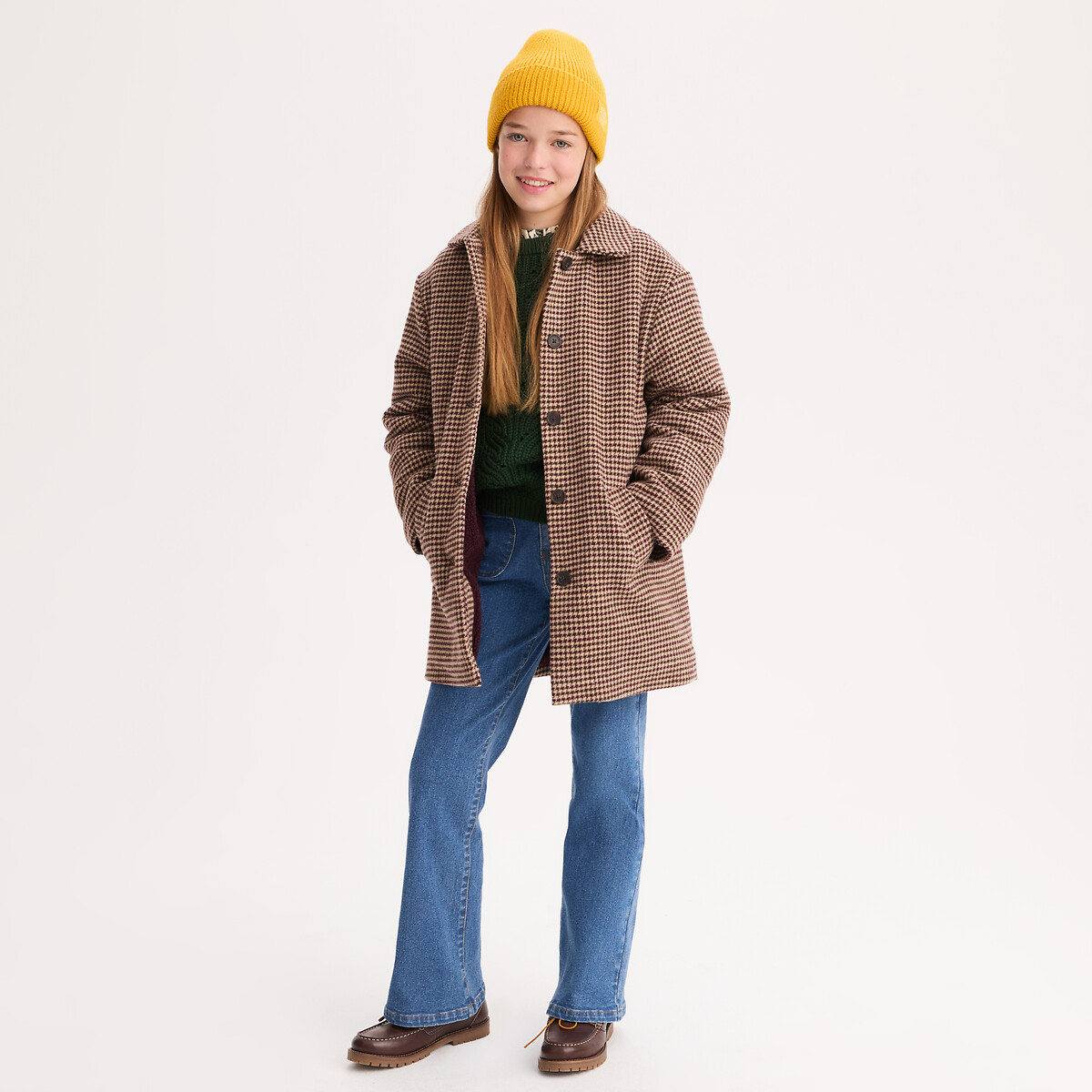 Cappotto a quadri, foderato in pile a quadri, LA REDOUTE COLLECTIONS