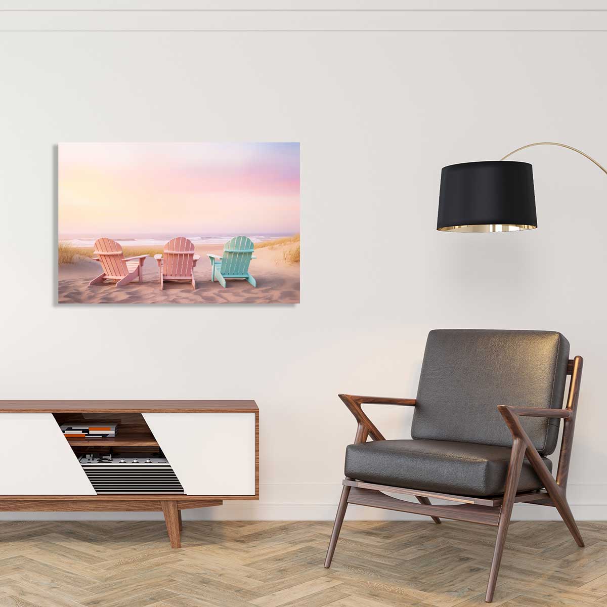 Tableau mer et plage bon temps sur la plage tableau alu dibond, HEXOA