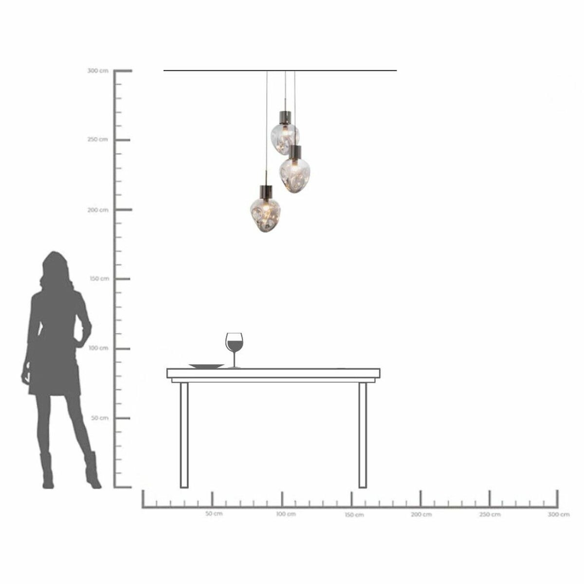 Suspension Supernova Smoky Tre Ø45cm argent, KARE DESIGN